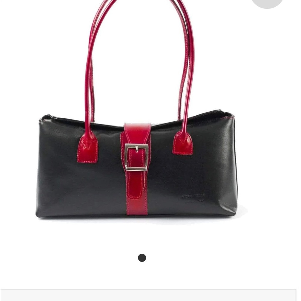 Borse in Pelle leather bags Black/Red Leather Made In Italy